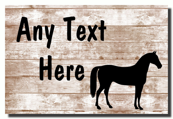 Pony Shabby Wooden Effect Personalised Jumbo Fridge Magnet