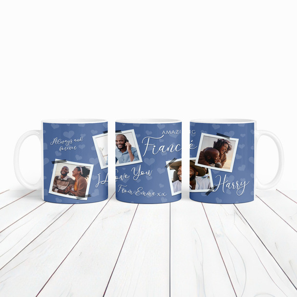 Amazing Fiancé Gift Blue Background Photo Tea Coffee Cup Personalised Mug