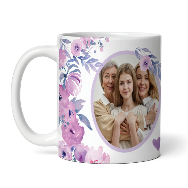 30th Birthday Gift For Her Purple Flower Photo Tea Coffee Cup Personalised Mug