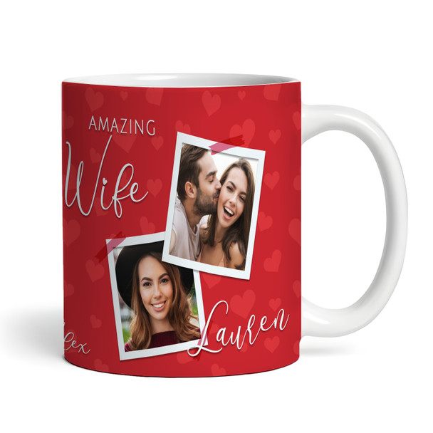 Amazing Wife Gift Red Background Photo Tea Coffee Cup Personalised Mug