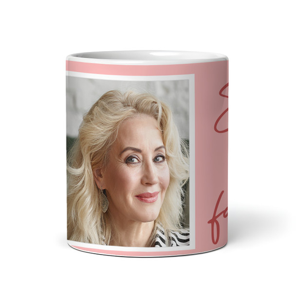 18 and Fabulous 18th Birthday Gift For Her Coral Pink Photo Personalised Mug