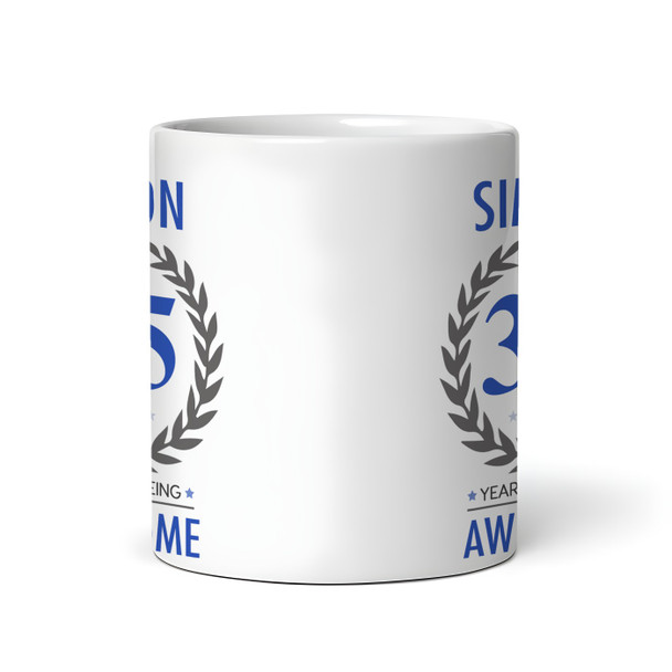 35th Birthday Gift For Man Blue Male Mens 35th Birthday Present Personalised Mug