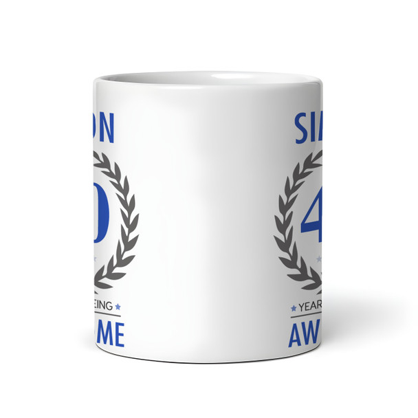 40th Birthday Gift For Man Blue Male Mens 40th Birthday Present Personalised Mug