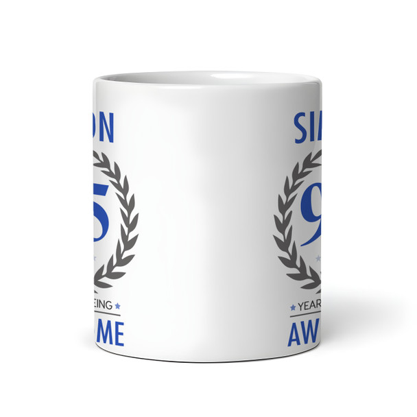 95th Birthday Gift For Man Blue Male Mens 95th Birthday Present Personalised Mug