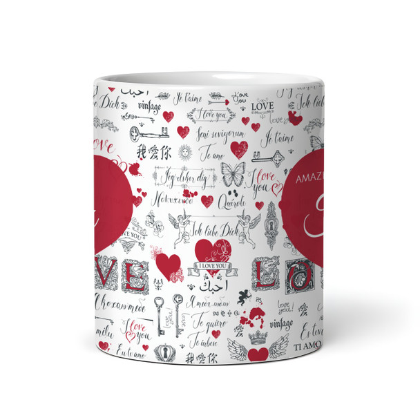 I Love You Multiple Languages Romantic Gift For Fiancée Personalised Mug