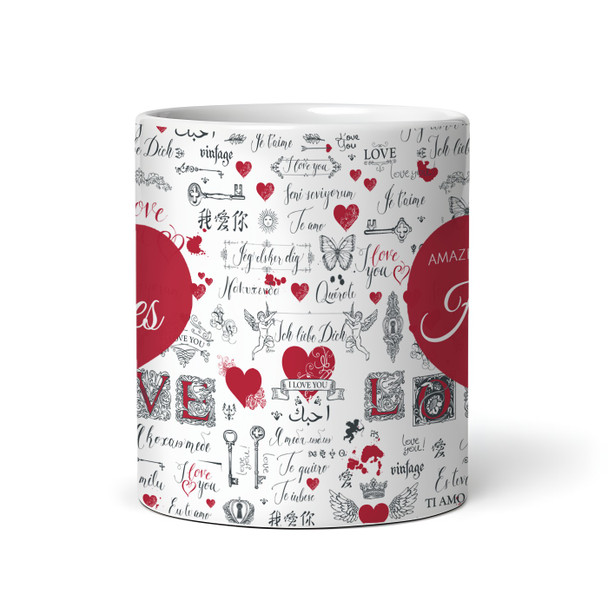 I Love You Multiple Languages Romantic Gift For Husband Personalised Mug