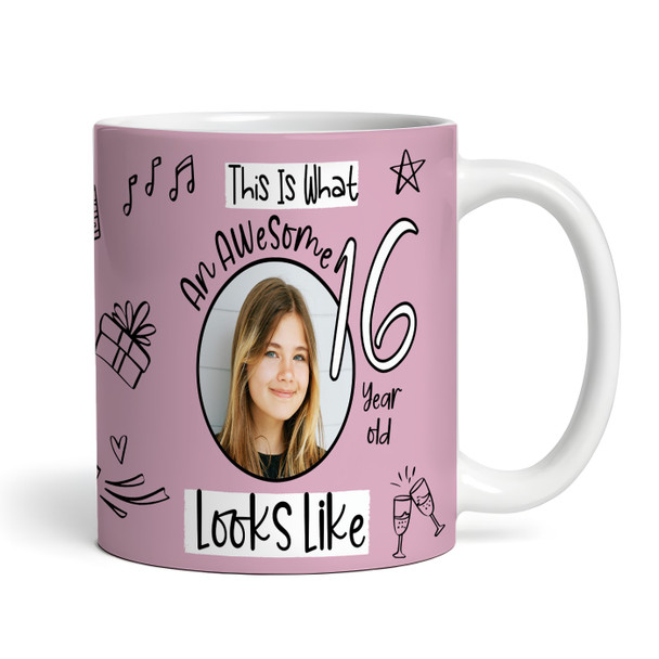 16th Birthday Gift For Girls Circle Photo Tea Coffee Cup Personalised Mug