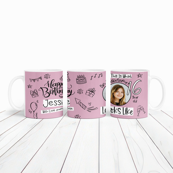 16th Birthday Gift For Girls Circle Photo Tea Coffee Cup Personalised Mug