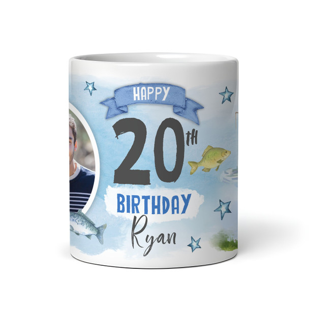 20th Birthday Gift Fishing Present For Angler For Him Photo Personalised Mug