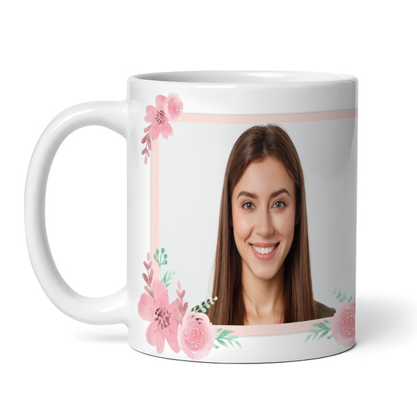 20th Birthday Gift For Her Pink Flower Photo Tea Coffee Cup Personalised Mug