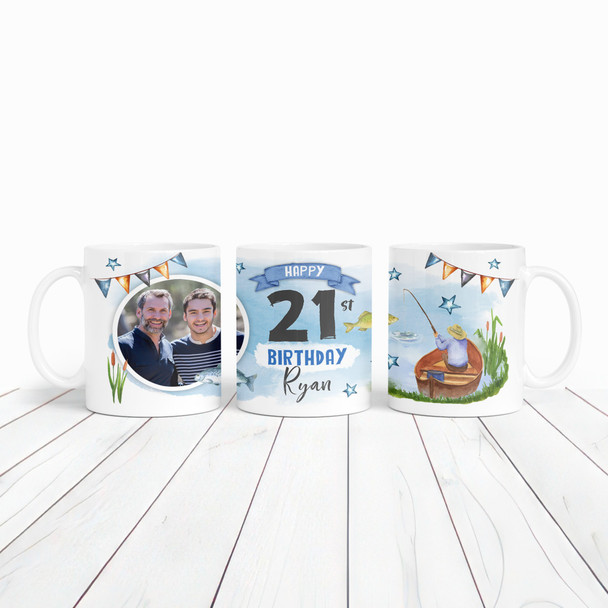 21st Birthday Gift Fishing Present For Angler For Him Photo Personalised Mug