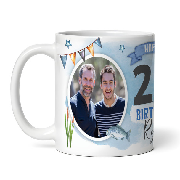 25th Birthday Gift Fishing Present For Angler For Him Photo Personalised Mug