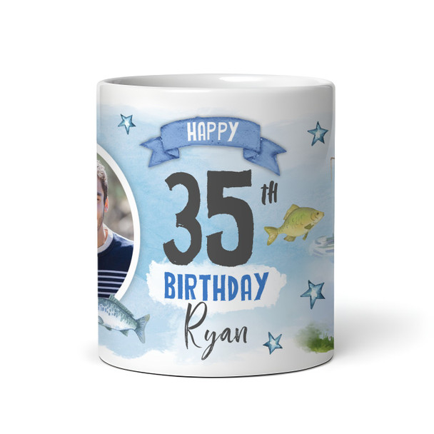 35th Birthday Gift Fishing Present For Angler For Him Photo Personalised Mug