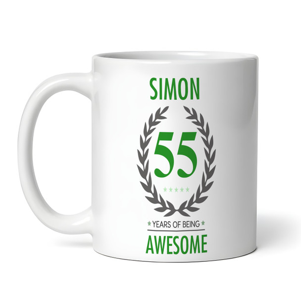 55th Birthday Gift For Man Green Male Mens 55 Birthday Present Personalised Mug