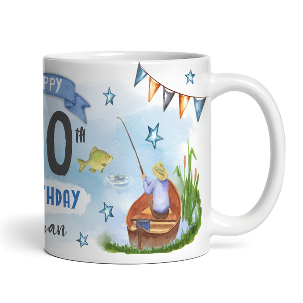 60th Birthday Gift Fishing Present For Angler For Him Photo Personalised Mug