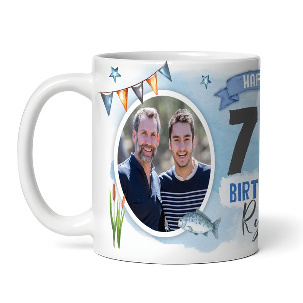 70th Birthday Gift Fishing Present For Angler For Him Photo Personalised Mug