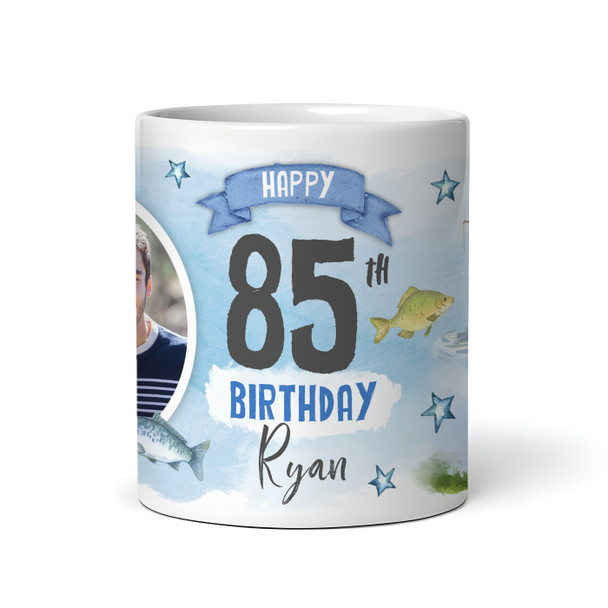 85th Birthday Gift Fishing Present For Angler For Him Photo Personalised Mug