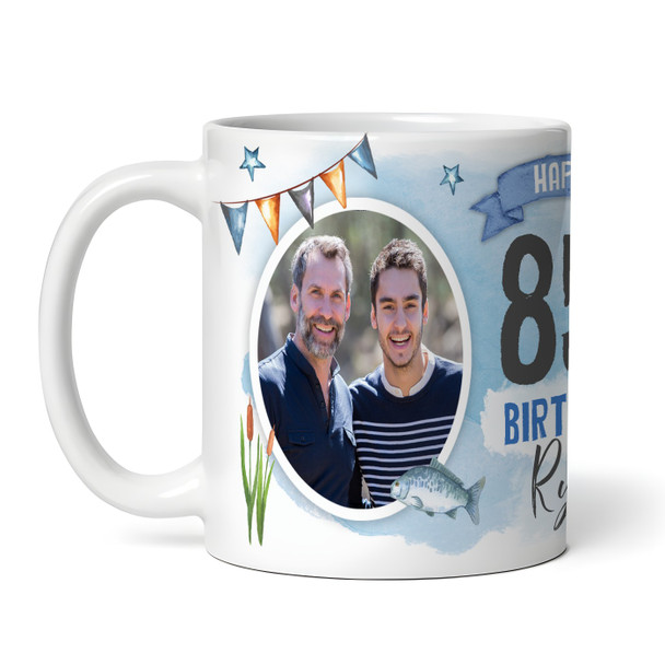 85th Birthday Gift Fishing Present For Angler For Him Photo Personalised Mug
