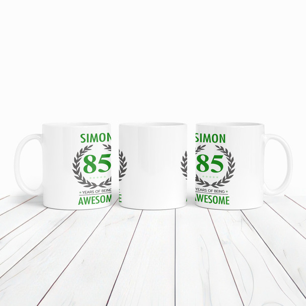 85th Birthday Gift For Man Green Male Mens 80 Birthday Present Personalised Mug