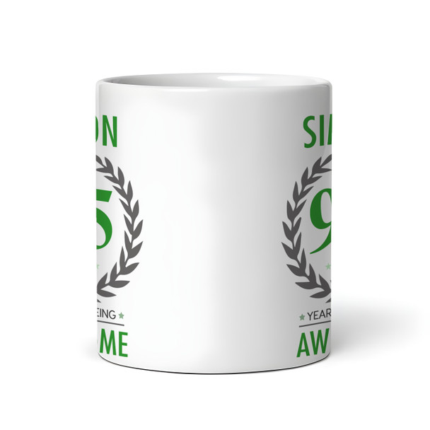 95th Birthday Gift For Man Green Male Mens 95 Birthday Present Personalised Mug