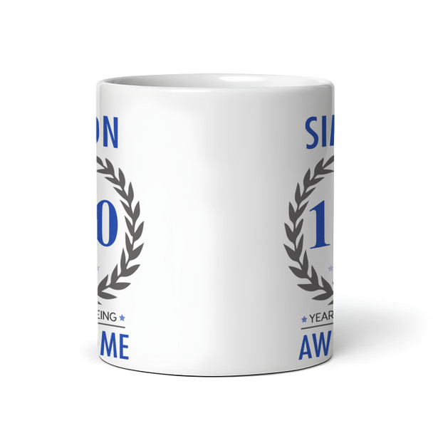100th Birthday Gift For Man Blue Male Mens 100 Birthday Present Personalised Mug