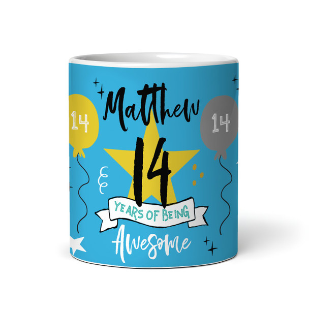 14 Years Photo Blue 14th Birthday Gift For Teenage Boy Personalised Mug