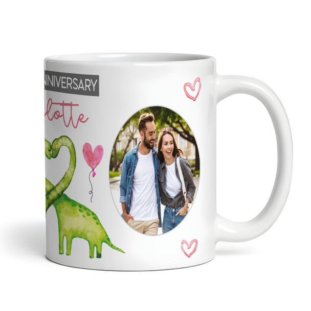 Cute Dinosaur Anniversary Gift For Husband For Wife Photo Personalised Mug