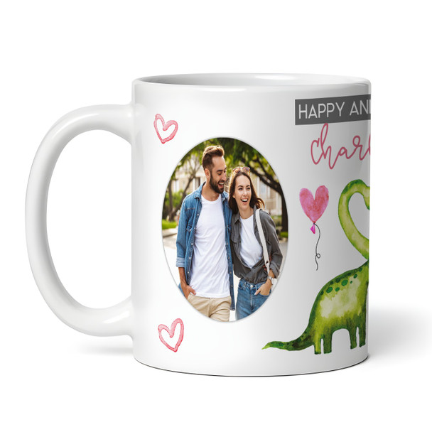 Cute Dinosaur Anniversary Gift For Husband For Wife Photo Personalised Mug