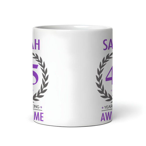 45th Birthday Gift For Women Purple Ladies Birthday Present Personalised Mug