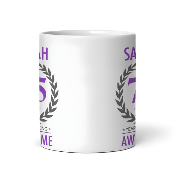 75th Birthday Gift For Women Purple Ladies Birthday Present Personalised Mug
