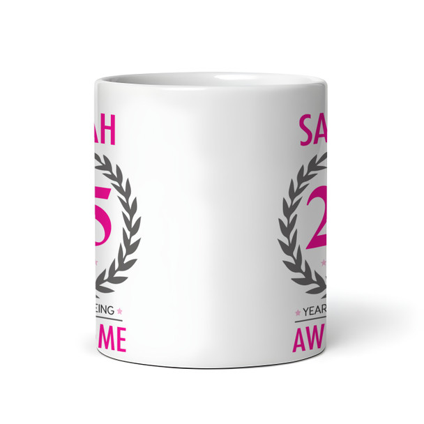 25th Birthday Gift For Women Pink Ladies Birthday Present Personalised Mug