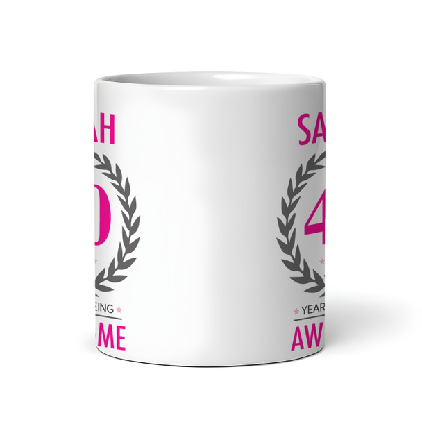 40th Birthday Gift For Women Pink Ladies Birthday Present Personalised Mug