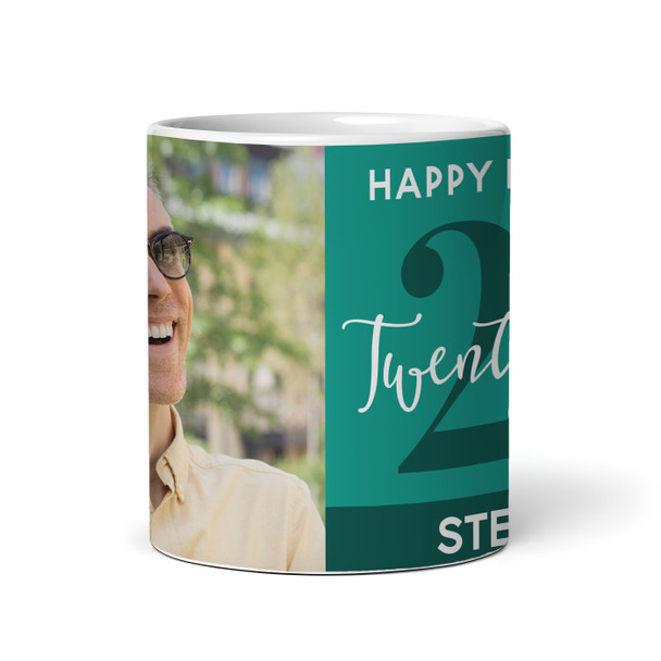 21st Birthday Photo Gift For Him Green Tea Coffee Cup Personalised Mug