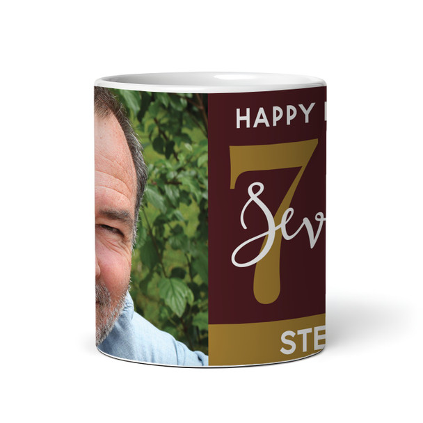 70th Birthday Gift Deep Red Gold Photo Tea Coffee Cup Personalised Mug