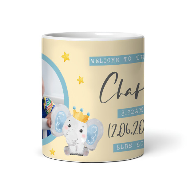 New Baby Boy Elephant Photo Yellow Tea Coffee Cup Custom Gift Personalised Mug