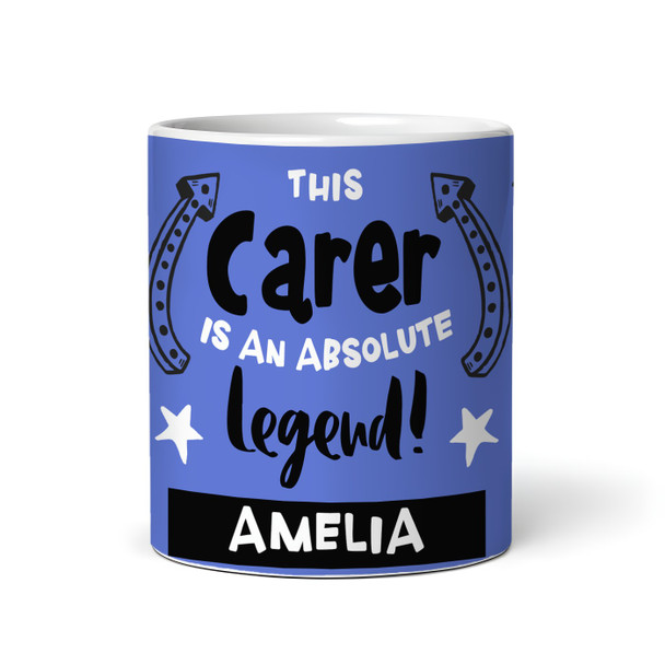 Gift For Carer Legend Photo Blue Tea Coffee Cup Personalised Mug