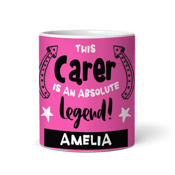 Gift For Carer Legend Photo Pink Tea Coffee Cup Personalised Mug