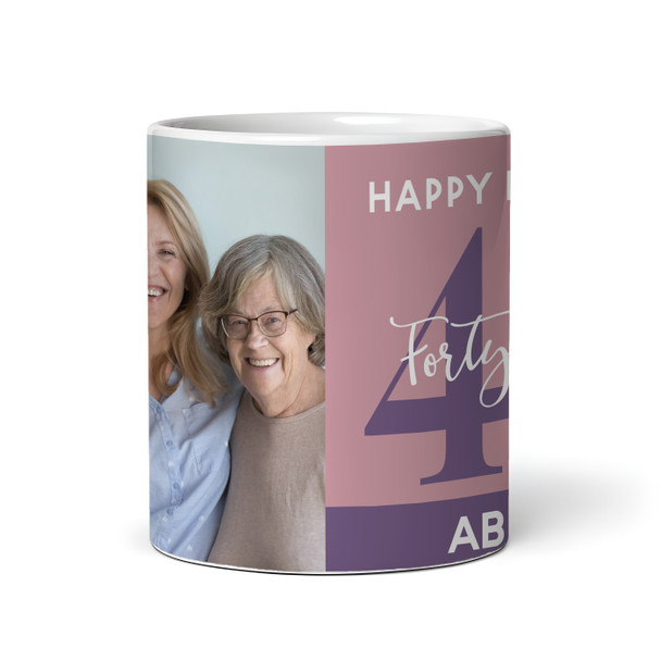 45th Birthday Photo Gift Dusky Pink Tea Coffee Cup Personalised Mug