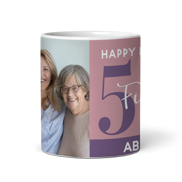 50th Birthday Photo Gift Dusky Pink Tea Coffee Cup Personalised Mug