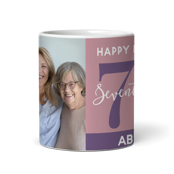 75th Birthday Photo Gift Dusky Pink Tea Coffee Cup Personalised Mug