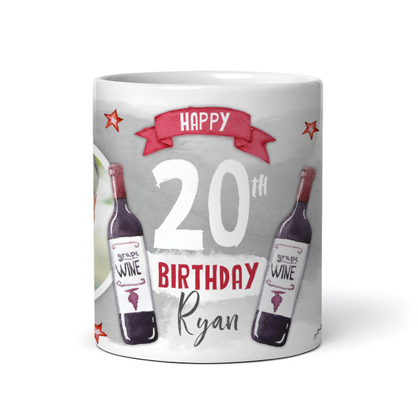 20th Birthday Gift Red Wine Photo Tea Coffee Cup Personalised Mug