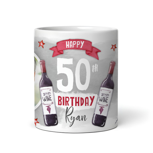 50th Birthday Gift Red Wine Photo Tea Coffee Cup Personalised Mug