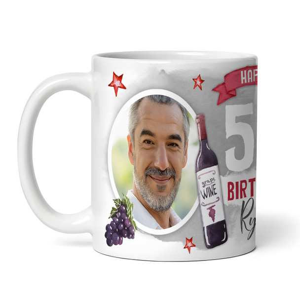 50th Birthday Gift Red Wine Photo Tea Coffee Cup Personalised Mug