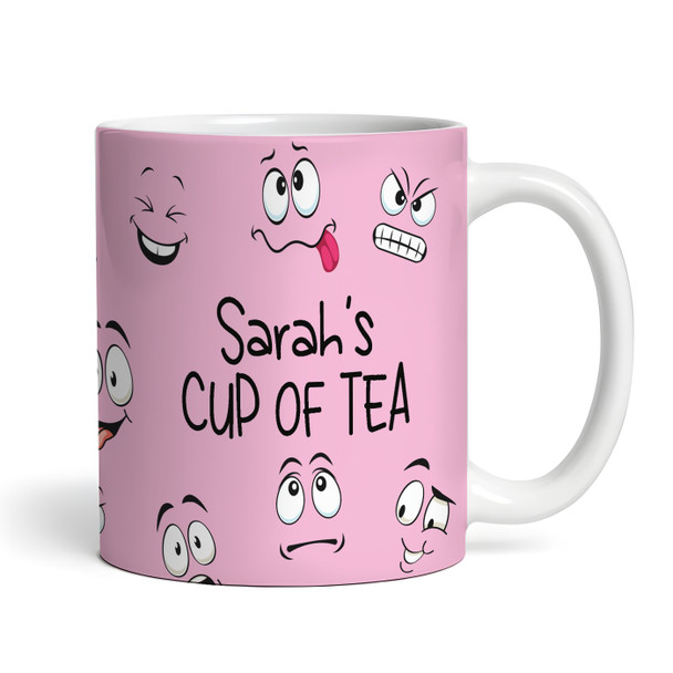 Pink Cup Of Tea Funny Faces Tea Coffee Cup Custom Gift Personalised Mug