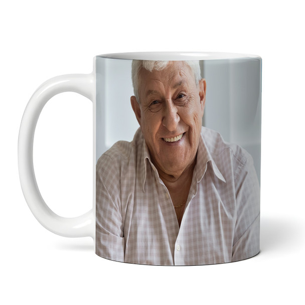 80th Birthday Photo Gift Blue Tea Coffee Cup Personalised Mug