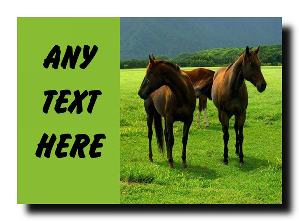 Two Horses Personalised Jumbo Magnet