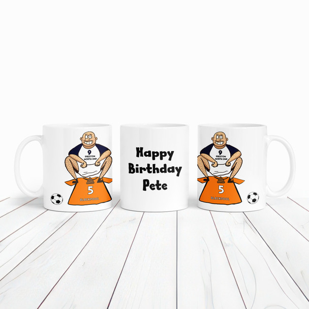 Preston Shitting On Blackpool Funny Football Gift Team Rivalry Personalised Mug