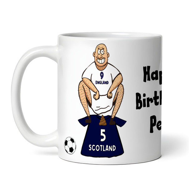 England Shitting On Scotland Funny Football Gift Team Rivalry Personalised Mug