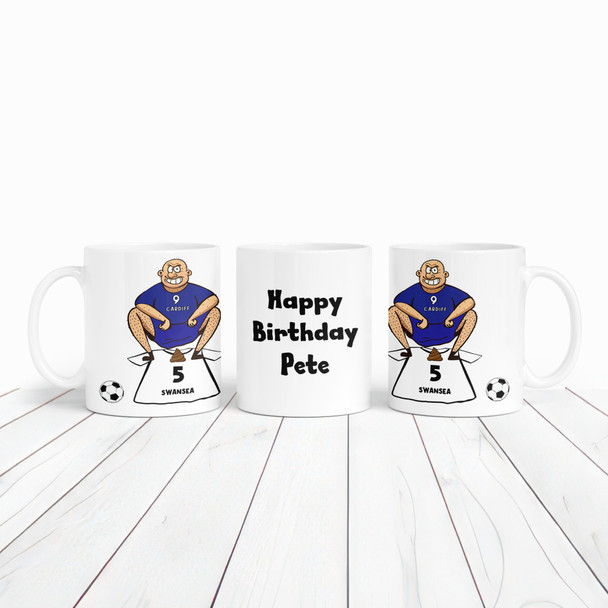 Cardiff Shitting On Swansea Funny Football Gift Team Rivalry Personalised Mug