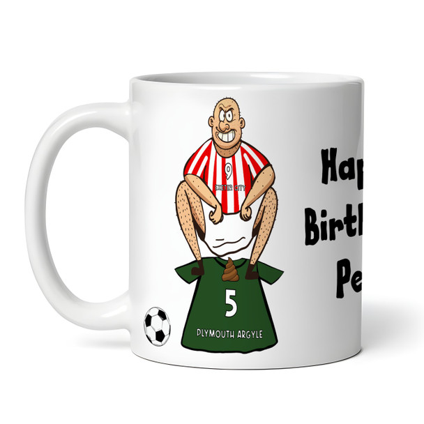 Exeter Shitting On Plymouth Funny Football Gift Team Rivalry Personalised Mug